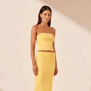NWOT Shona Joy Strapless Tube Top–Lemon, Size Small (US 4)